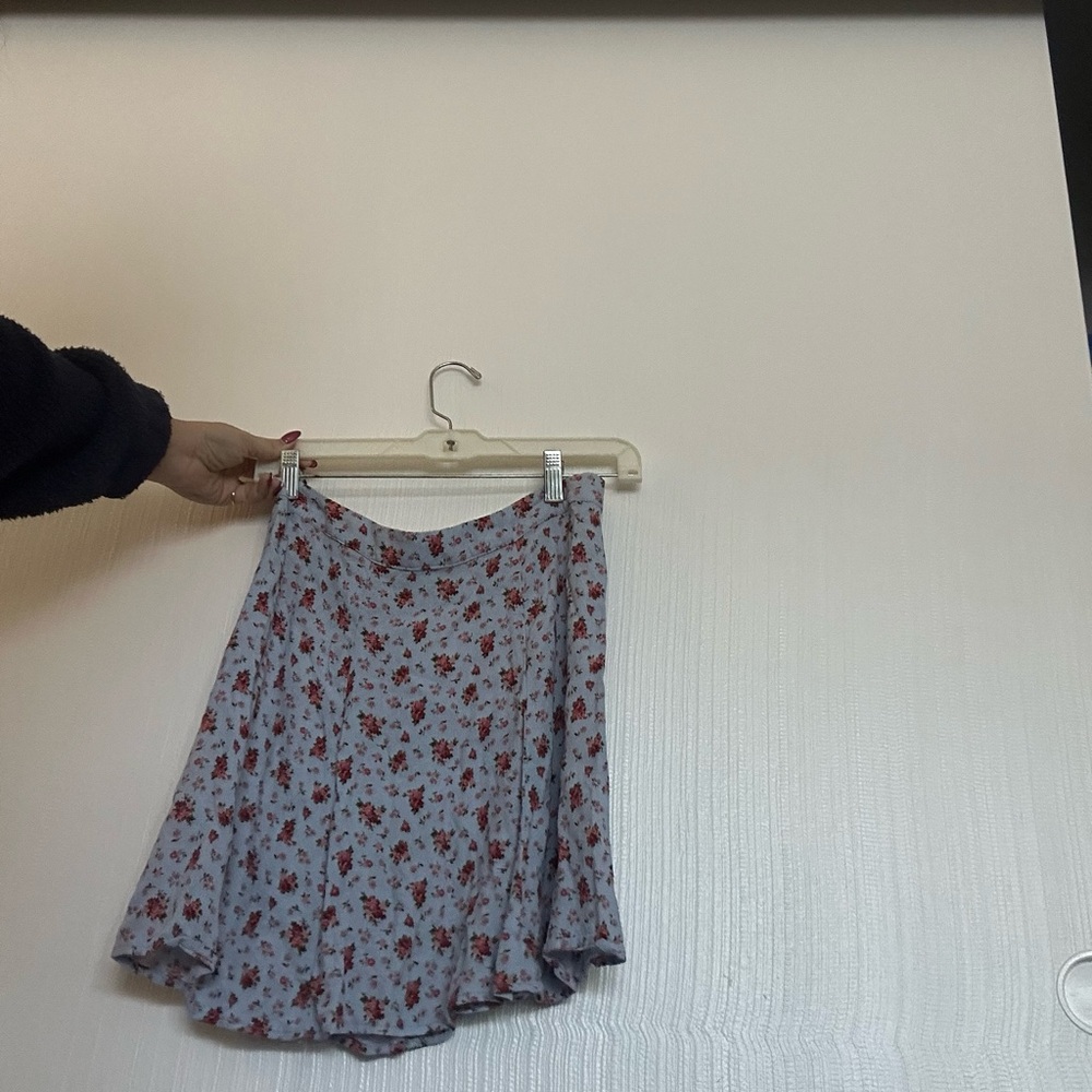 Reformation Blue and Red Floral Mini Skirt